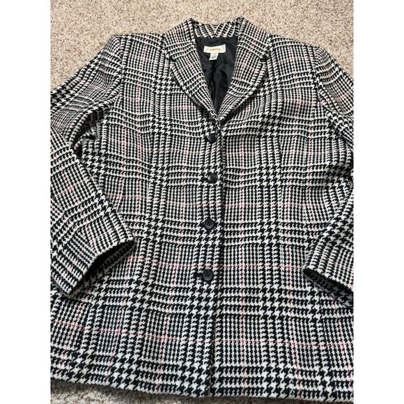 Vintage TALBOTS Herringbone Heavy Tweed Blazer/Jacket women's size 16; 100% Wool - Picture 3 of 11